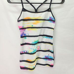 Lululemon Power Y Tank Racer Back Women's Top Graffiti Paint Print - Size 4
